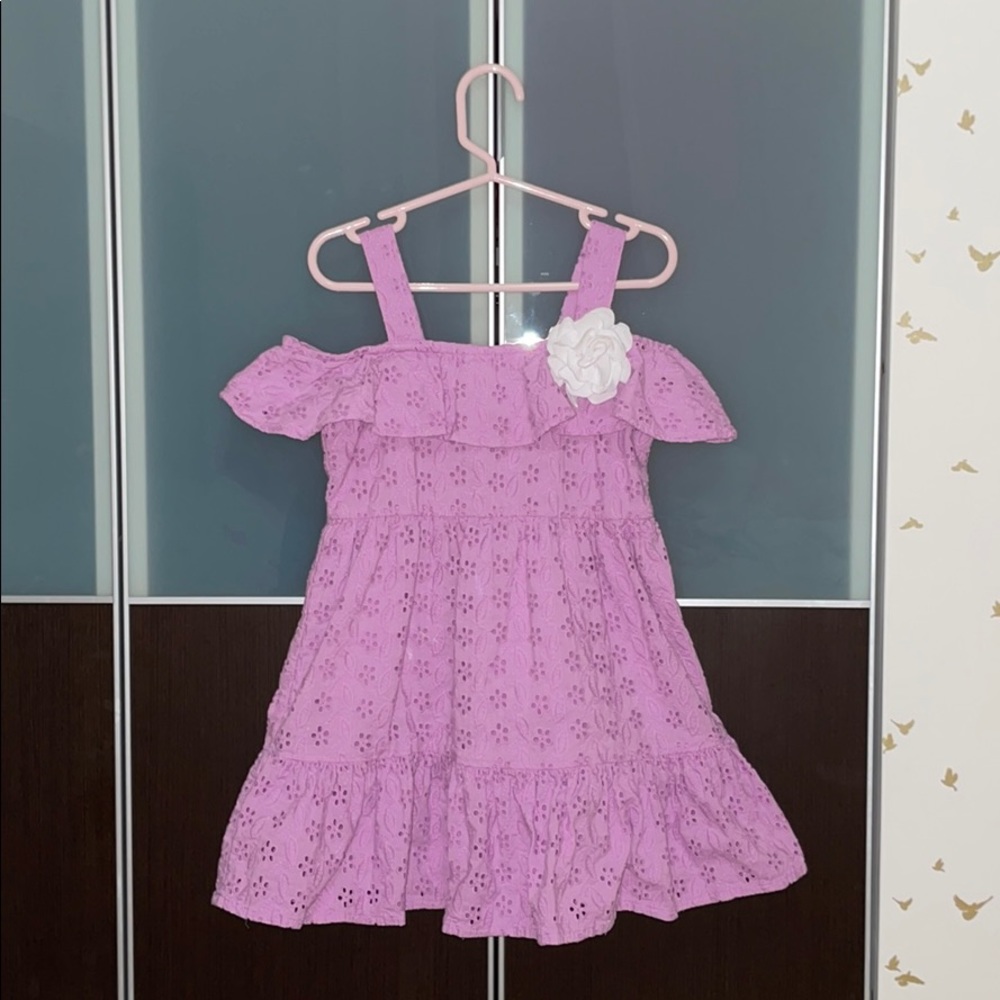 Purple day dress for a girl
